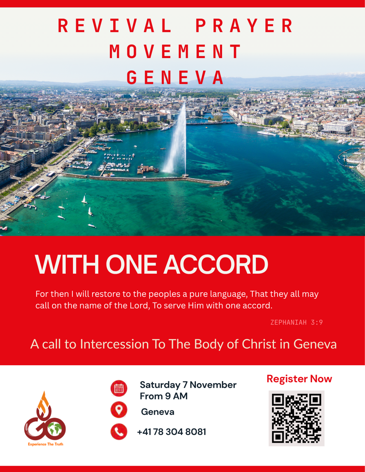 Revival Prayer Movement Geneva — Invitation, Saturday 7 November from 9 AM